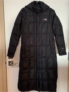 The North Face Women’s NUPSTE 700 Black Long Goose Down Puffer Coat